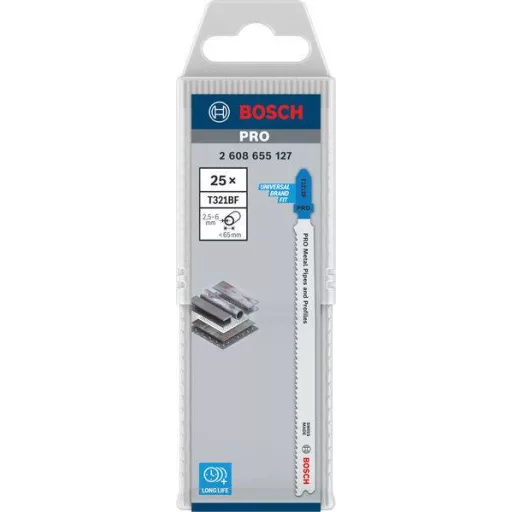 Bosch Accessories 2608655127 PRO Fém csövek és profilok T321BF szúrófűrészlap, 132 mm, 25 db. 25 db