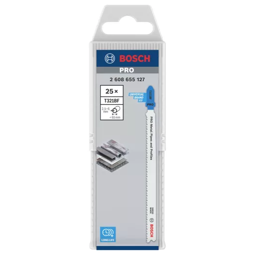 Bosch Accessories 2608655127 PRO Fém csövek és profilok T321BF szúrófűrészlap, 132 mm, 25 db. 25 db