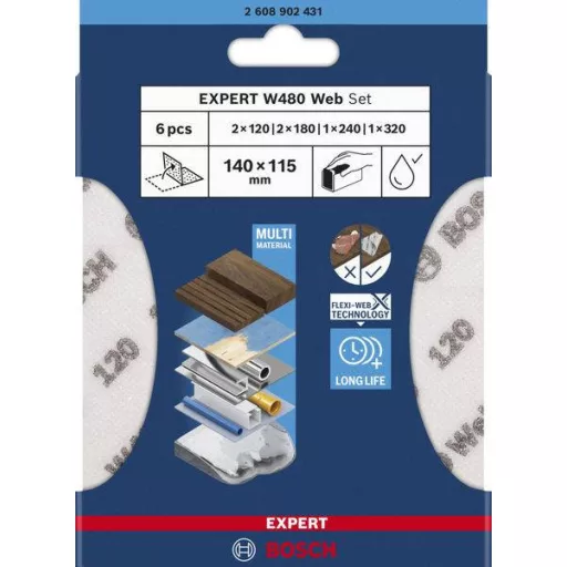Bosch Accessories 2608902431 2608902431 Csiszolólap Szemcsézet 120, 180, 240, 320 1 db