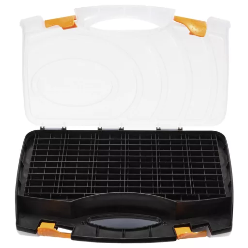 VOLTCRAFT GD BSB01 Elemtartó doboz Cellaszám: 180 Mikro (AAA), Ceruza (AA), baby (C típus), Góliát (D), 9 V-os, Gombelemek (H x Sz x Ma) 350 x 90 x 235 mm