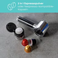   Profi Cook PC-ES/KA 1265 inox Eszpresszó kávéfőző Nemesacél Kapacitás, csésze=2 Tejhabosító fúvókával