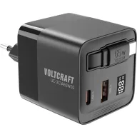   VOLTCRAFT UC-2C1A65W02 USB-s töltőkészülék 65 W 1x USB-A, 2x USB-C® Kimenetek száma: 3 x GaN, USB Power Delivery (USB-PD), Gyorstöltő