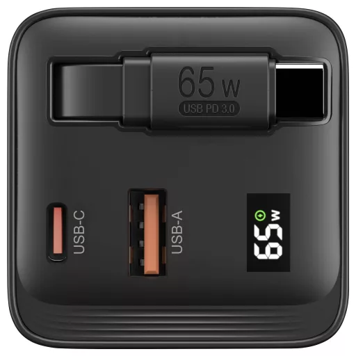 VOLTCRAFT UC-2C1A65W02 USB-s töltőkészülék 65 W 1x USB-A, 2x USB-C® Kimenetek száma: 3 x GaN, USB Power Delivery (USB-PD), Gyorstöltő