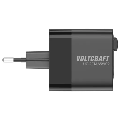 VOLTCRAFT UC-2C1A65W02 USB-s töltőkészülék 65 W 1x USB-A, 2x USB-C® Kimenetek száma: 3 x GaN, USB Power Delivery (USB-PD), Gyorstöltő