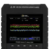   PCE Instruments Power Analyzer hálózat analizáló készülék 3 fázisú, 1 fázisú adatgyűjtő funkcióval, lakatfogóval, Energiamérések, Hibák keresése, elhárítása,