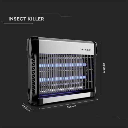 V-TAC VT-3216 11179 UV fény Rovarölő 16 W (Ø x Ma) 354 mm x 93.5 mm Alumínium, Fekete 1 db