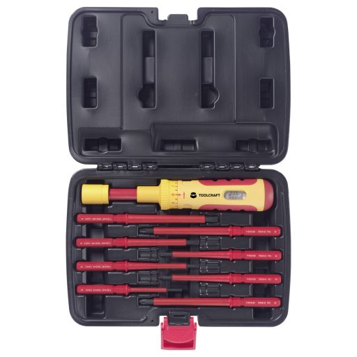 TOOLCRAFT 1~6 Nm Megfordítható csavarhúzó készlet VDE, Villanyszerelő 9 részes 1 - 6 Nm DIN 6789