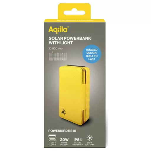 Aqiila Powerbird BS10 AQPBPBIBS1SG973 Napelemes powerbank 6 W 10000 mAh