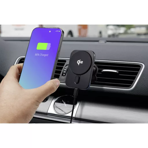 Renkforce indukciós akkutöltő Személygépkocsi RF-Qi2WCar-01 RF-6662044 Kimenetek Mágneszár Fekete