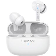   Lamax Clips1 Play In Ear headset Bluetooth® Stereo Fehér Elemtöltés kijelzés, Töltőtok, Hangerő szabályozás, Izzadásálló, Érintéses vezérlés, Víztaszító