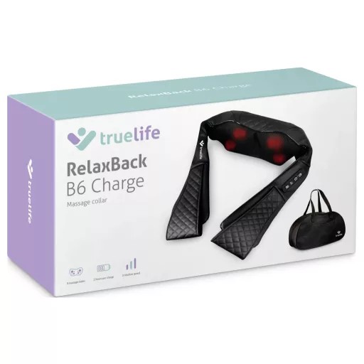 truelife RelaxBack B6 Charge Masszírozó készülék 24 W Fekete