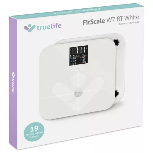 truelife FitScale W7 BT Személymérleg digitális Mérési tartomány (max.)=180 kg Fehér Bluetooth-szal