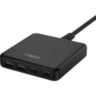   Ansmann Desktop Ladegerät DC465PD 65W USB-s töltőkészülék 65 W 2x USB-A, 2x USB-C® Power Delivery Fekete Beltér
