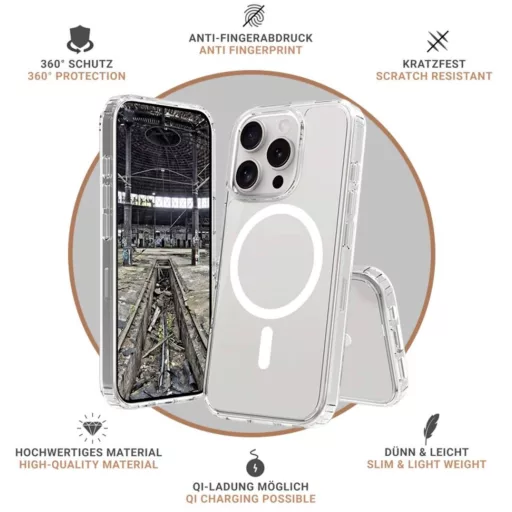 JT Berlin BackCase Pankow Clear Hátlap Apple iPhone 16 Pro Átlátszó MagSafe kompatibilis 11092