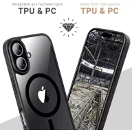   JT Berlin BackCase Pankow Hybrid Hátlap Apple iPhone 16 Plus Fekete, Átlátszó MagSafe kompatibilis 11099
