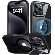  ESR Classic Hybrid HaloLock Case + Stash Stand Hátlap Apple iPhone 16 Pro Átlátszó, Fekete MagSafe kompatibilis 1A7490202
