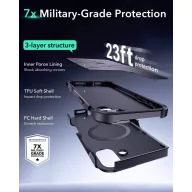   ESR Cyber Tough HaloLock Case + Stash Stand Hátlap Apple iPhone 16 Plus Fekete MagSafe kompatibilis 1A7640102