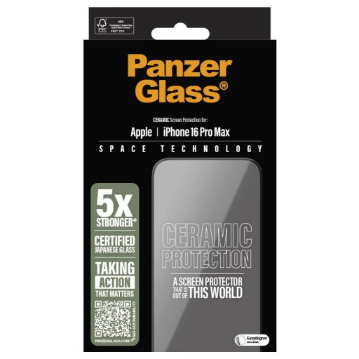 PanzerGlass Ceramic Kijelzővédő üveg Apple iPhone 16 Pro Max 1 db Ujjlenyomatmentes, Karcálló 2856