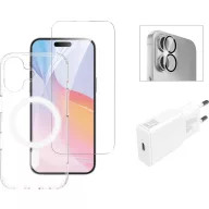  4Smarts 3in1 Premium Starter Set Hátlap Apple iPhone 16 Átlátszó Induktív töltés 541176