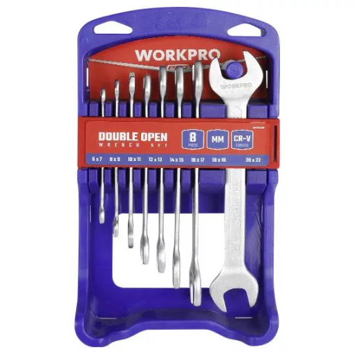 WorkPro WP202506 Kettős csavarkulcs készlet 8 részes Kulcsszélesség (metrikus) 6 - 22 mm