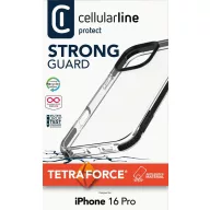   Cellularline Strong Guard Case Hátlap Apple iPhone 16 Pro Átlátszó Ütésálló TETRACIPH16PROT