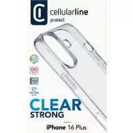   Cellularline Clear Strong Case Hátlap Apple iPhone 16 Plus Átlátszó Induktív töltés CLEARDUOIPH16MAXT