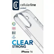   Cellularline Clear Strong Case Hátlap Apple iPhone 16 Átlátszó Induktív töltés CLEARDUOIPH16T