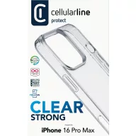   Cellularline Clear Strong Case Hátlap Apple iPhone 16 Pro Max Átlátszó Induktív töltés CLEARDUOIPH16PRMT
