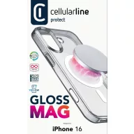   Cellularline Gloss MagSafe Case Hátlap Apple iPhone 16 Átlátszó Induktív töltés GLOSSMAGIPH16T