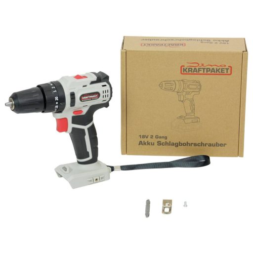 Dino KRAFTPAKET 18V-45Nm-23-630W 130230 Akkus ütvefúró-csavarozó 18 V kefe nélkül, akku nélkül, töltő nélkül