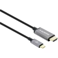   Manhattan USB kábel HDMI 2.0 HDMI-A dugó, USB-C® dugó 2.00 m Fekete 153607