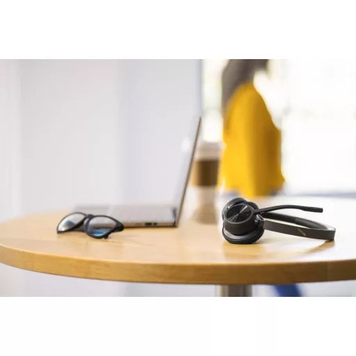 HP Poly Voyager 4320 UC Stereo On Ear headset Bluetooth® Stereo Fekete Noise Cancelling Hangerő szabályozás Számítógép