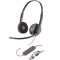 HP Poly Blackwire C3220 Számítógép Over Ear headset Vezetékes Stereo Fekete Headset, Hangerő szabályozás, Mikrofon némítás