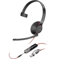   HP Poly Blackwire C5210 On Ear headset Vezetékes Mono Fekete Noise Cancelling Headset, Hangerő szabályozás, Mikrofon némítás Számítógép