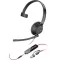 HP Poly Blackwire C5210 On Ear headset Vezetékes Mono Fekete Noise Cancelling Headset, Hangerő szabályozás, Mikrofon némítás Számítógép