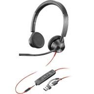   HP Poly Blackwire C3325-M On Ear headset Vezetékes Stereo Fekete mikrofon zajelnyomás Headset, Hangerő szabályozás, Mikrofon némítás Számítógép