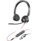 HP Poly Blackwire C3325-M On Ear headset Vezetékes Stereo Fekete mikrofon zajelnyomás Headset, Hangerő szabályozás, Mikrofon némítás Számítógép