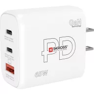   Skross Power Charger 65W PD GaN US USB-s töltőkészülék 65 W 1x USB-A, 2x USB-C® Power Delivery Fehér Beltér