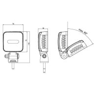   WAS Tolatófényszóró 12 V/DC, 24 V/DC, 36 V/DC, 48 V/DC, 70 V/DC W263 2172 W263 Széles közeli mező világítás (Sz x Ma x Mé) 76 x 116 x 36 mm 805 lm