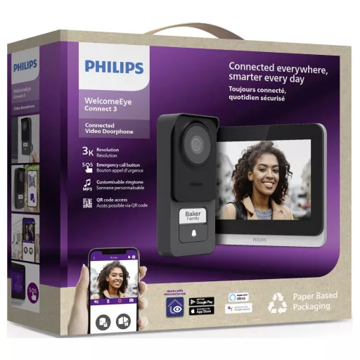 Philips WelcomeEye Connect 3 Videó kaputelefon WLAN Komplett készlet 1 családiház