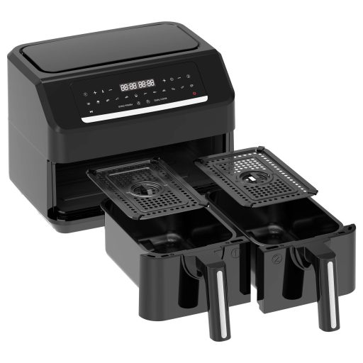 EMERIO AF-130376.1 Dupla fritőz 7.2 l 2400 W Időzítő funkció Fekete