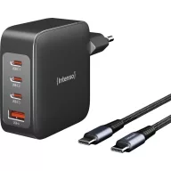   Intenso W140A3C + C520C black USB-s töltőkészülék 140 W 3x USB-C®, 1x USB-A QC 4+, USB PD 3.1, PPS Fekete Beltér GaN, USB Power Delivery (USB-PD)