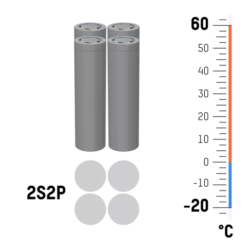 Ansmann 2S2P Akkucsomag Cellaszám: 4 Elem- és akkuméret: 18650 Kábel Lítiumion 7.2 V 7000 mAh