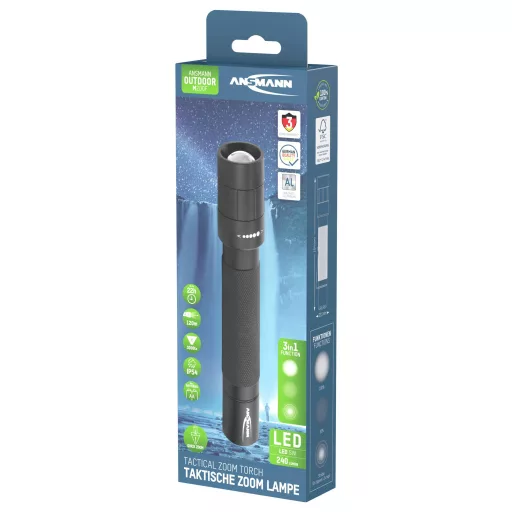 Ansmann LED Kézilámpa Övcsíptetővel, Csuklópánt Elemekről üzemeltetett 240 lm 129 g