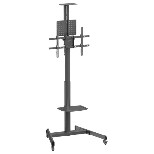 SpeaKa Professional SP-TVC-1300 TV kocsi Állítható magasságú, Hajtókar, Kamera tartó, Készülék tartó 94,0 cm (37) - 190,5 cm (75) Padlóállvány, Fekvő / álló ,