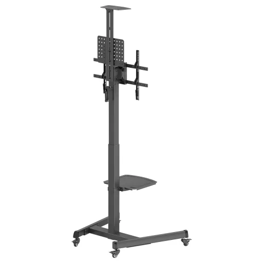 SpeaKa Professional SP-TVC-1300 TV kocsi Állítható magasságú, Hajtókar, Kamera tartó, Készülék tartó 94,0 cm (37) - 190,5 cm (75) Padlóállvány, Fekvő / álló ,