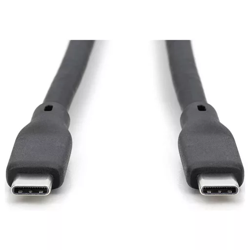 Digitus USB C kábel USB4™ USB-C® dugó 1.00 m Fekete (matt) kiváló öregedési tulajdonságok, Hajlékony, Hajlékony belső vezeték, Jó váltakozó hajlítási