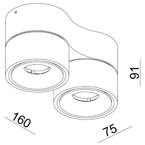 Deko Light 348235 Uni II Mini Double Mennyezetre építhető lámpa LED 21.0 W Fehér