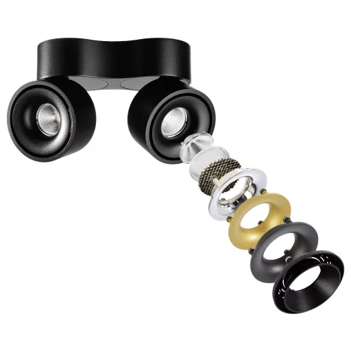 Deko Light 348236 Uni II Mini Double Mennyezetre építhető lámpa LED 21.0 W Fekete