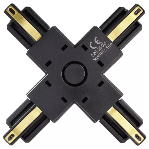 Deko Light 720029 D One Nagyfeszültségű sínes rendszer elemek X-összekötő 1 részes készlet Fekete